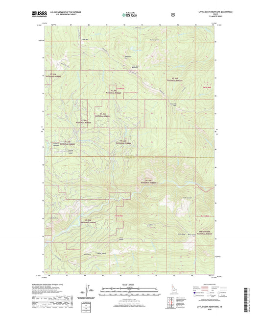 Little Goat Mountains Idaho US Topo Map Image