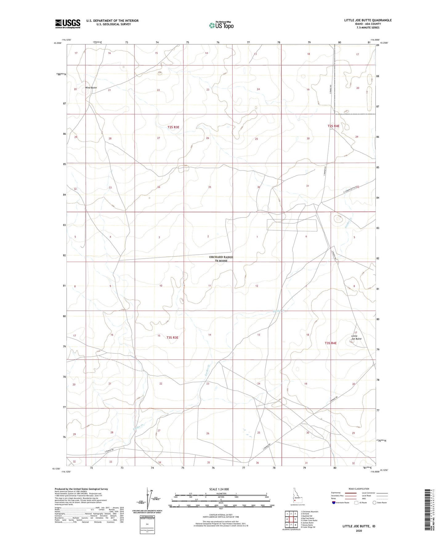 Little Joe Butte Idaho US Topo Map Image