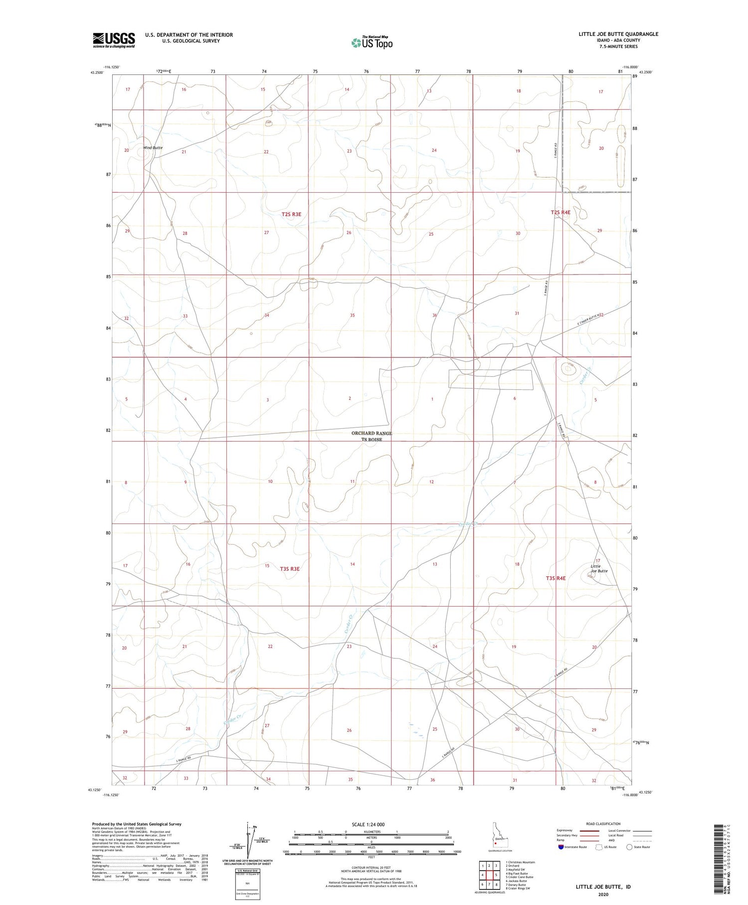Little Joe Butte Idaho US Topo Map Image