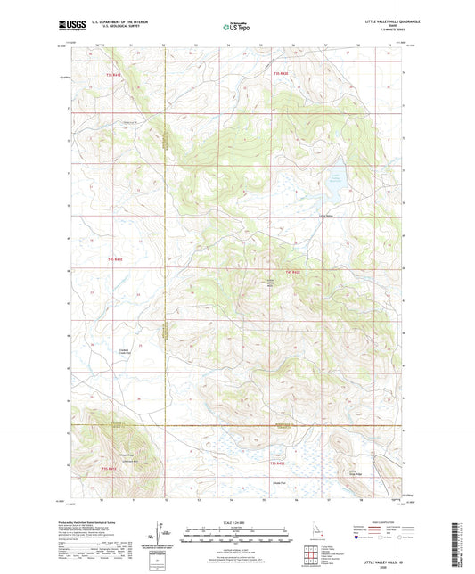 Little Valley Hills Idaho US Topo Map Image
