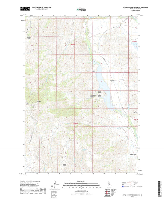 Little Wood River Reservoir Idaho US Topo Map Image