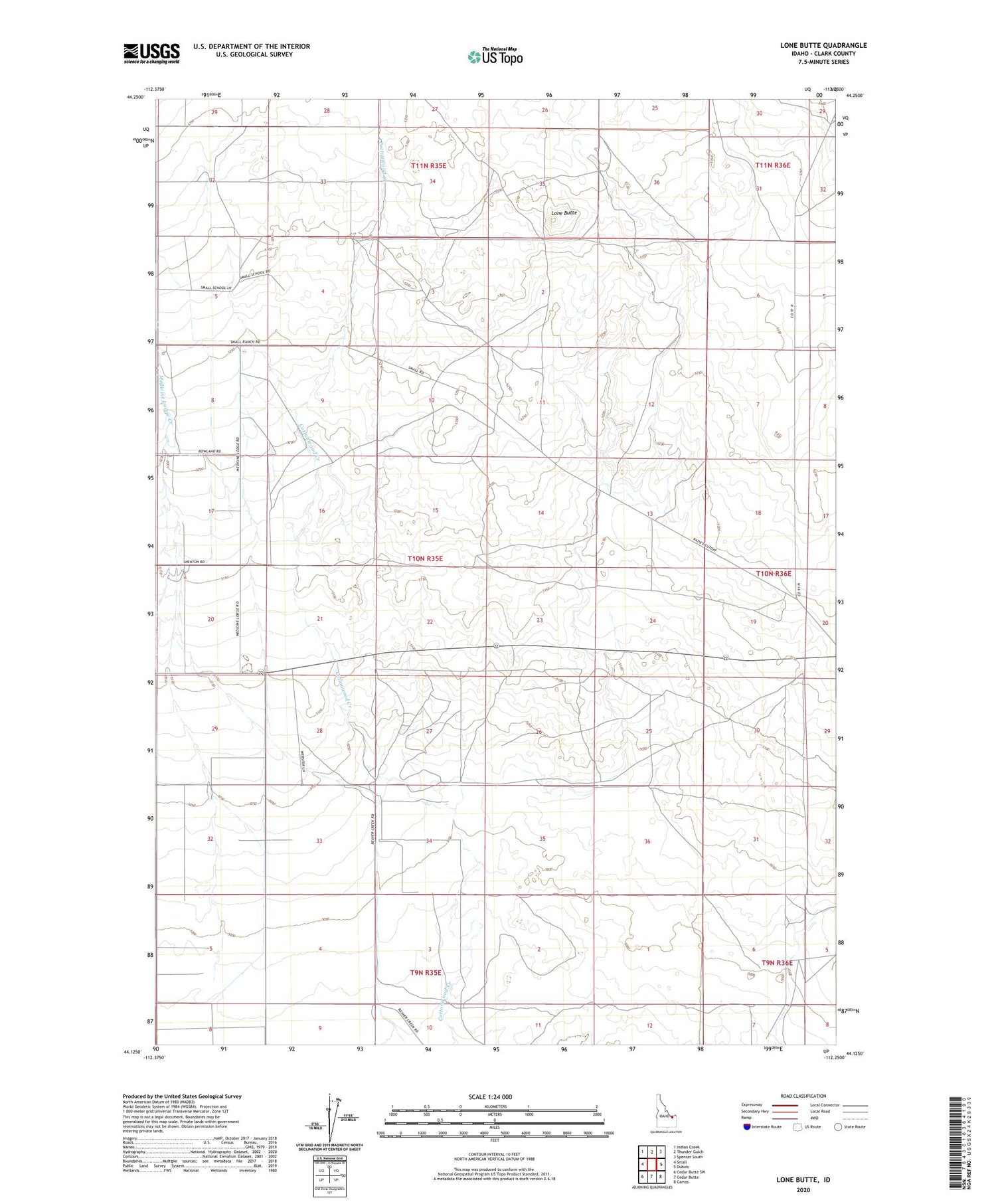 Lone Butte Idaho US Topo Map Image