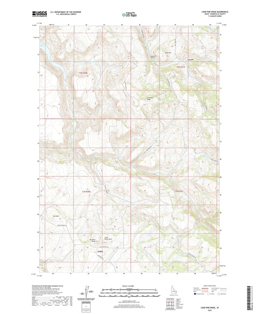 Lone Pine Ridge Idaho US Topo Map Image