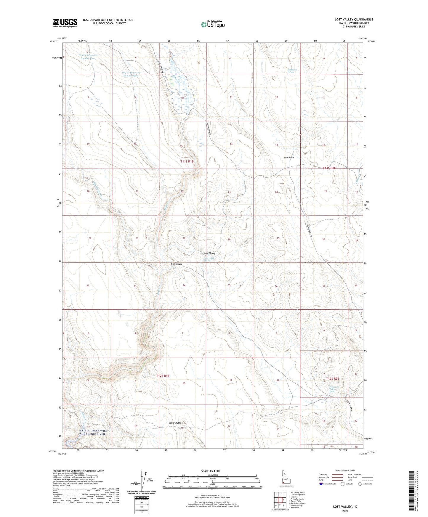 Lost Valley Idaho US Topo Map Image