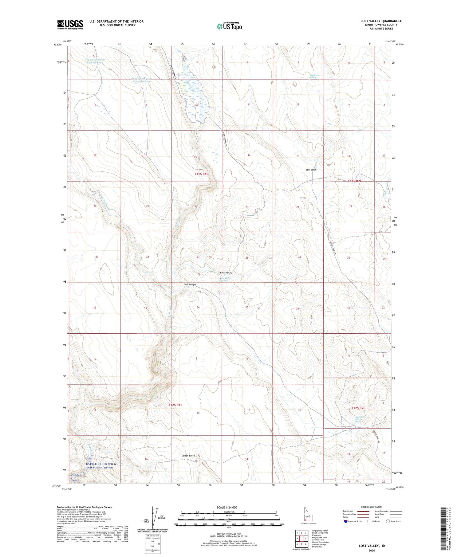 Lost Valley Idaho US Topo Map Image