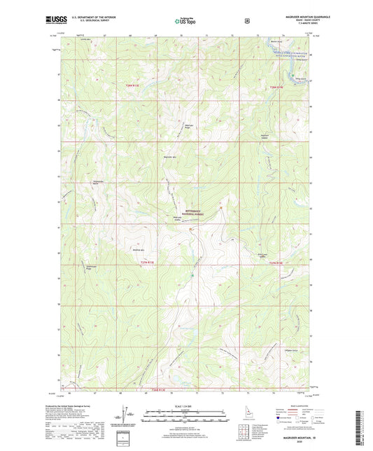 Magruder Mountain Idaho US Topo Map Image