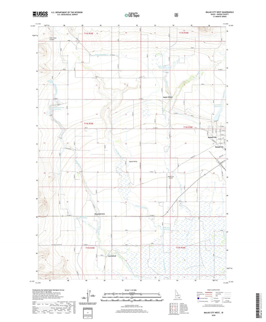 Malad City West Idaho US Topo Map Image