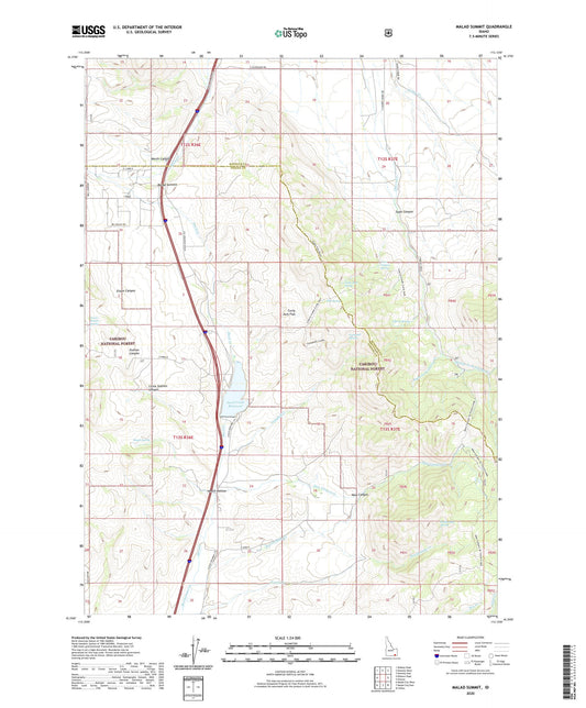 Malad Summit Idaho US Topo Map Image