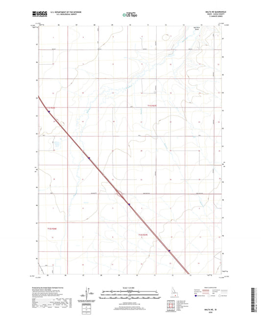 Malta NE Idaho US Topo Map Image