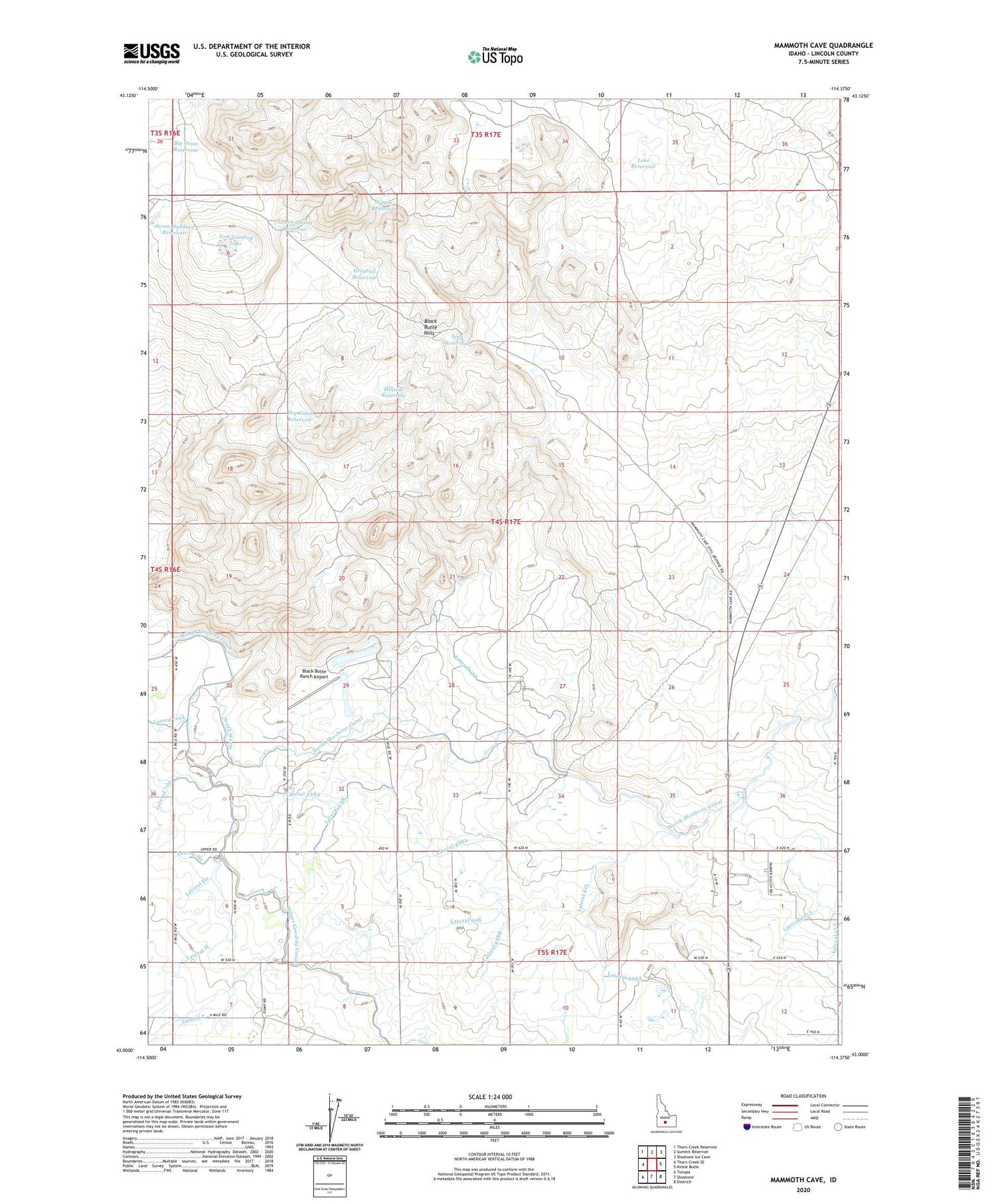 Mammoth Cave Idaho US Topo Map Image