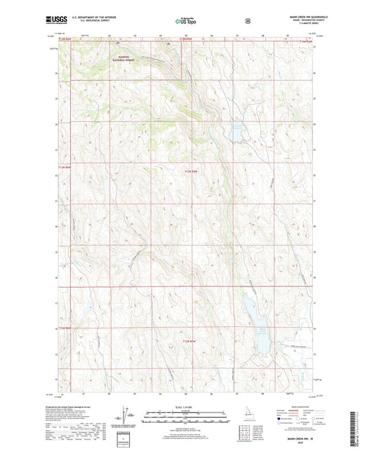 Mann Creek NW Idaho US Topo Map Image