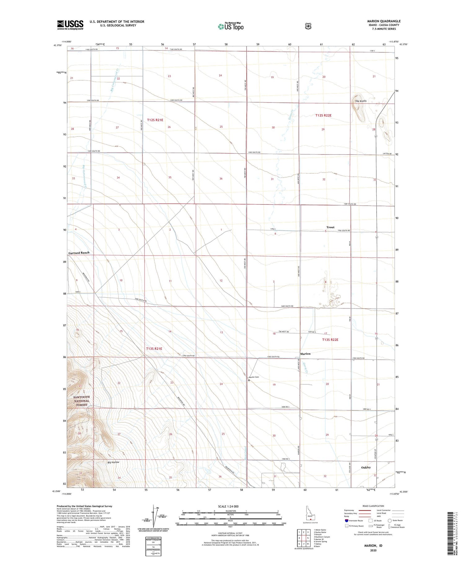 Marion Idaho US Topo Map Image