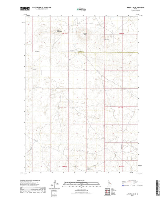 Market Lake NE Idaho US Topo Map Image