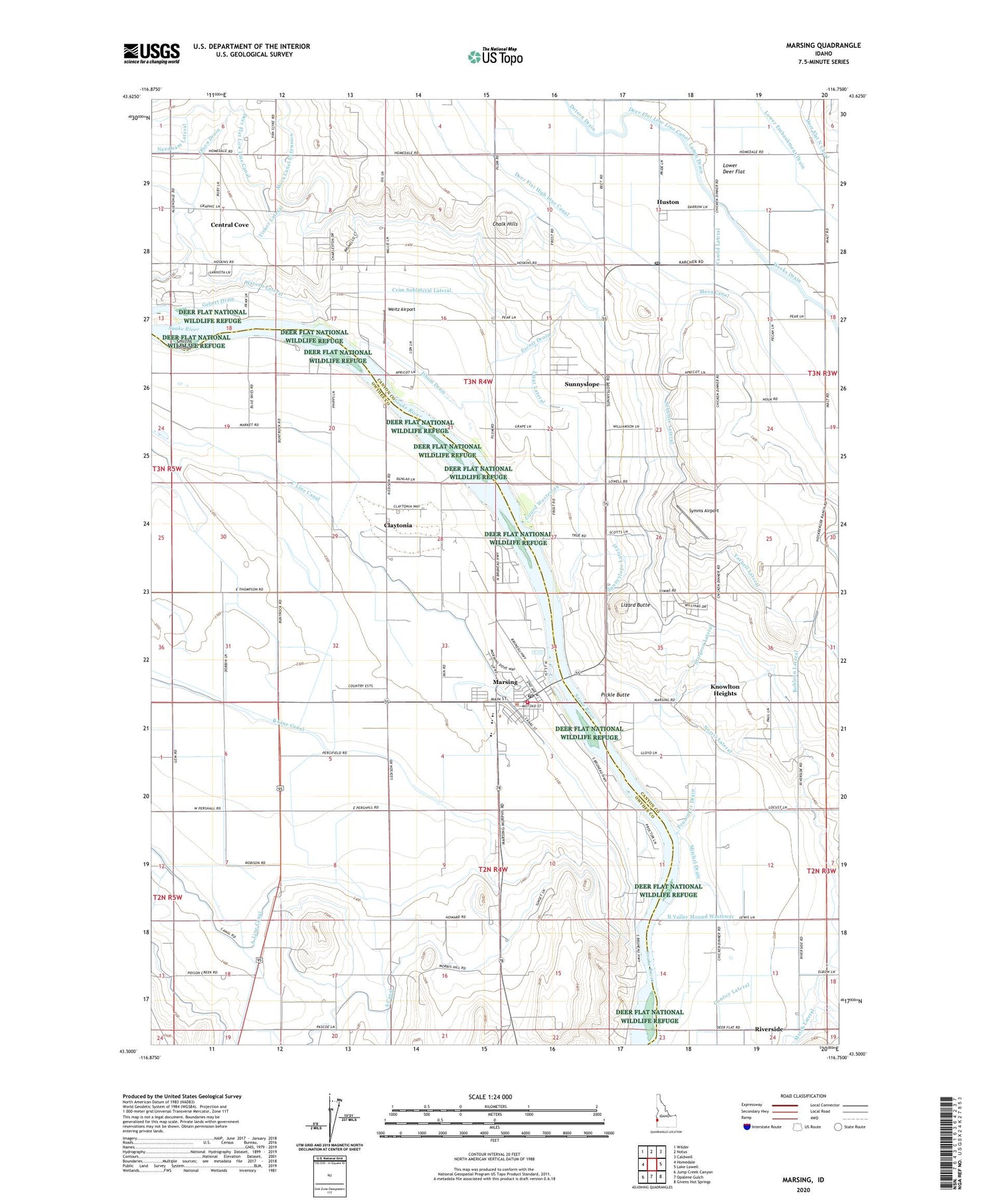 Marsing Idaho US Topo Map Image