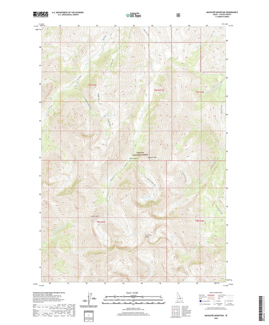 Massacre Mountain Idaho US Topo Map Image