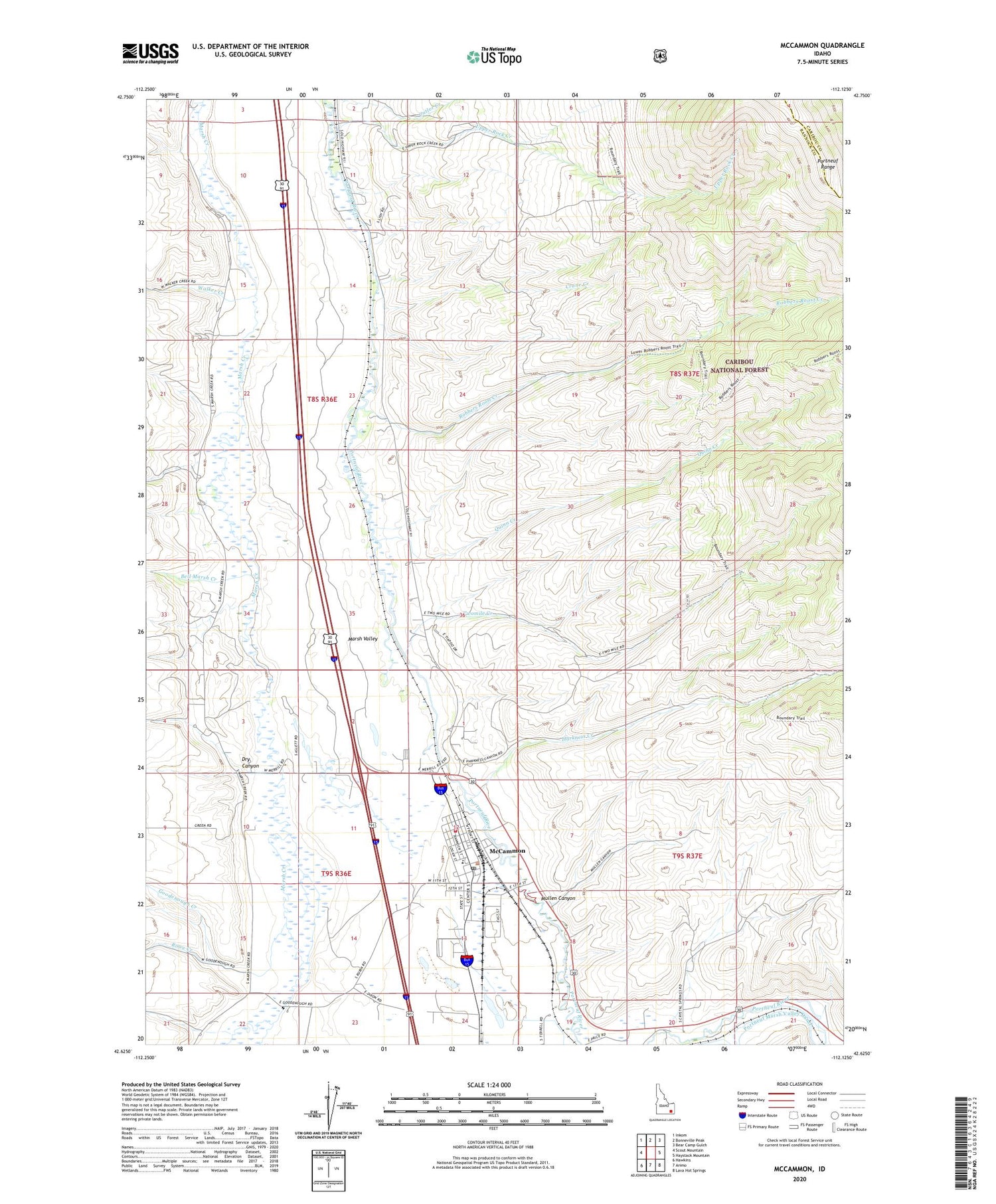 McCammon Idaho US Topo Map Image