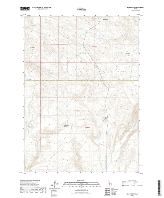 McHan Reservoir Idaho US Topo Map Image