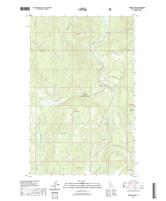 Meadow Creek Idaho US Topo Map Image