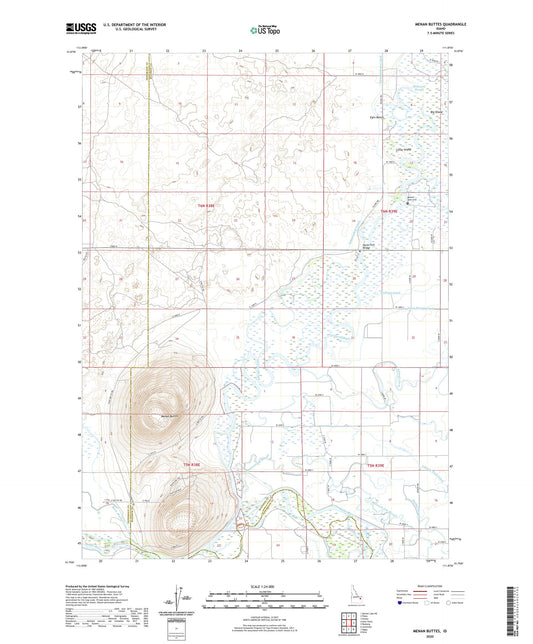 Menan Buttes Idaho US Topo Map Image
