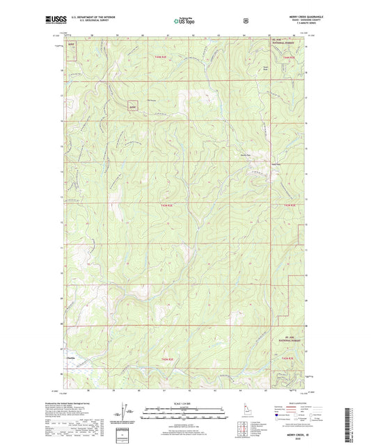 Merry Creek Idaho US Topo Map Image