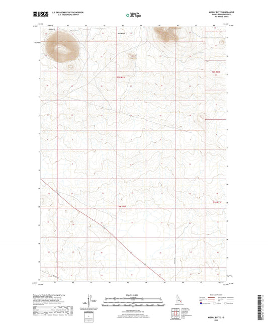 Middle Butte Idaho US Topo Map Image
