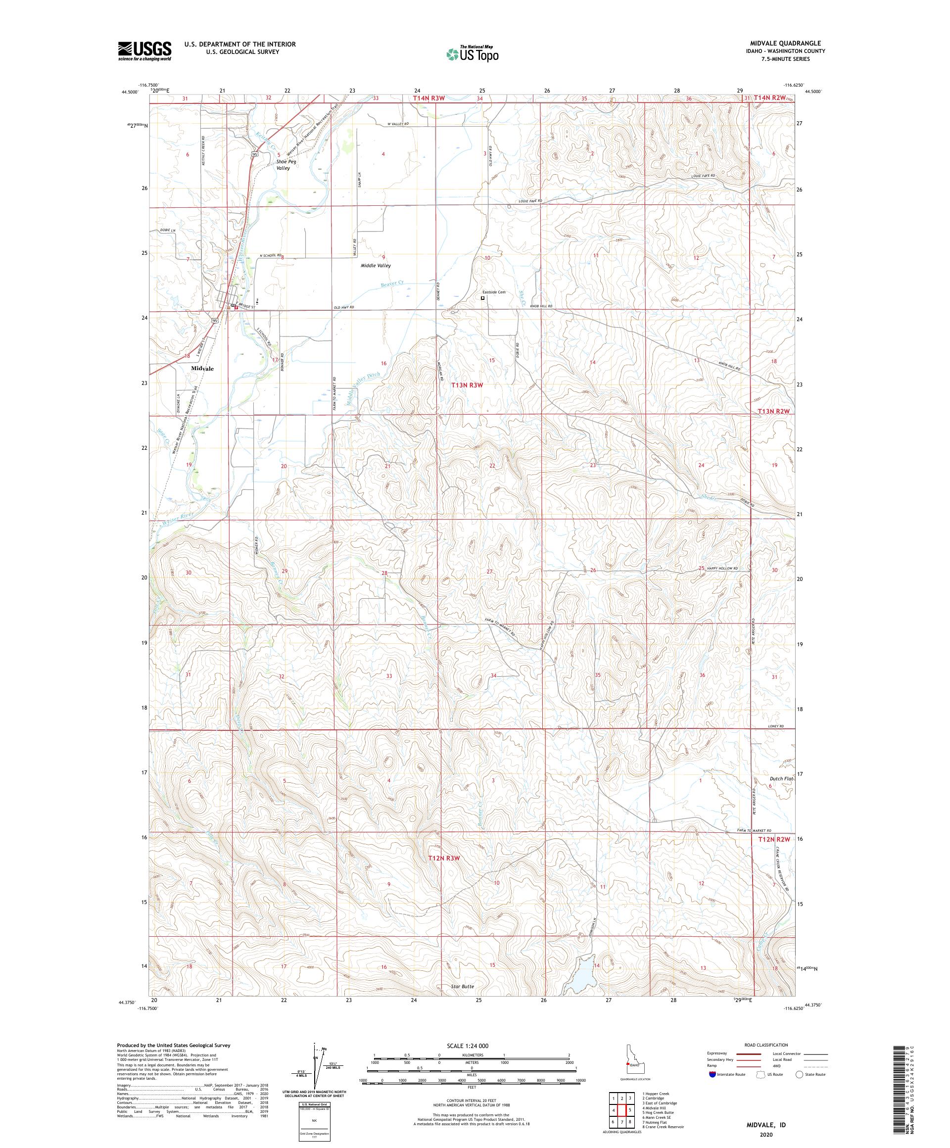 Midvale Idaho US Topo Map – MyTopo Map Store