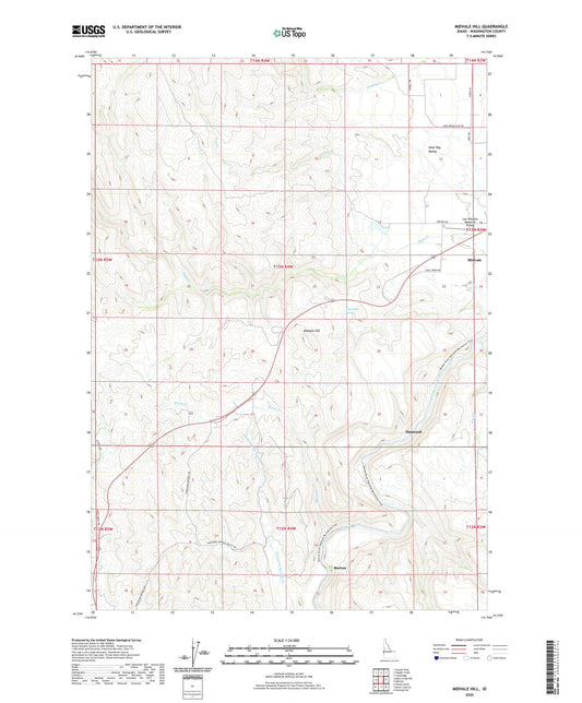 Midvale Hill Idaho US Topo Map Image