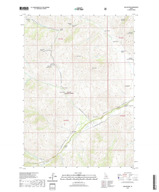 Miller Peak Idaho US Topo Map Image