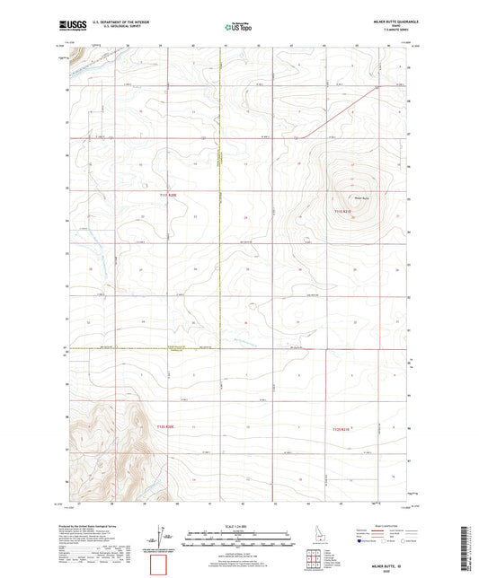 Milner Butte Idaho US Topo Map Image