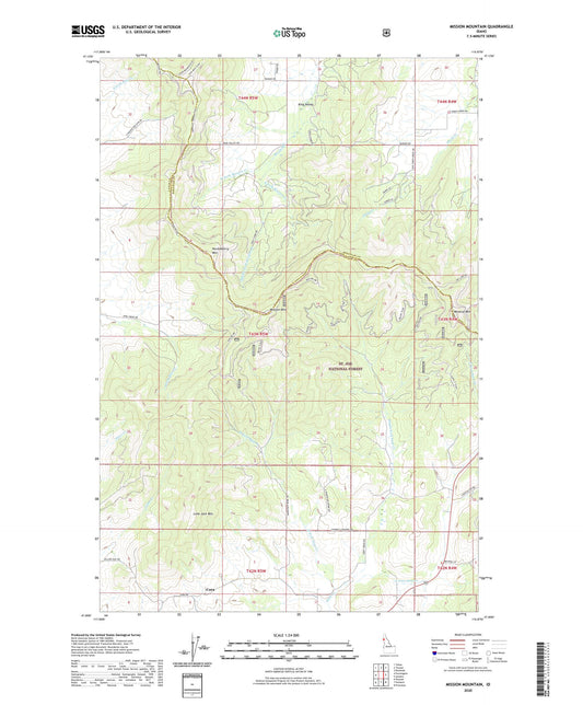 Mission Mountain Idaho US Topo Map Image