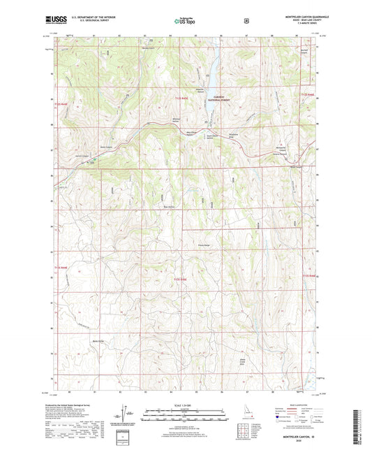 Montpelier Canyon Idaho US Topo Map Image