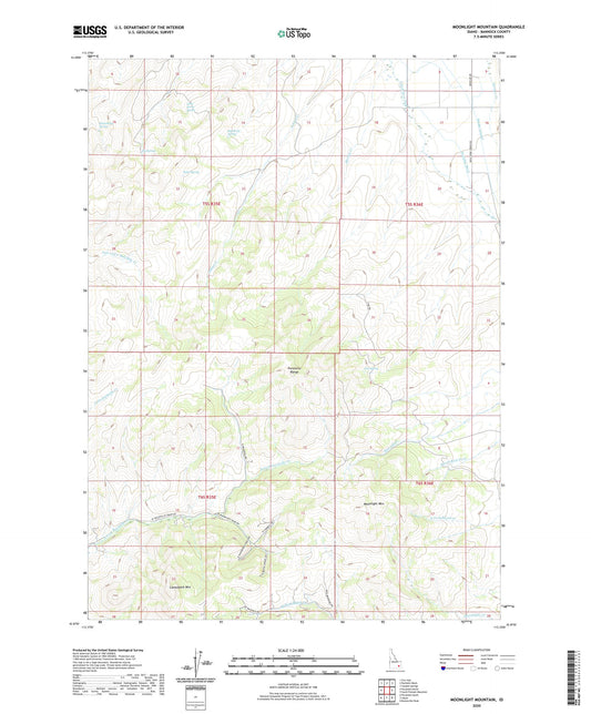 Moonlight Mountain Idaho US Topo Map Image