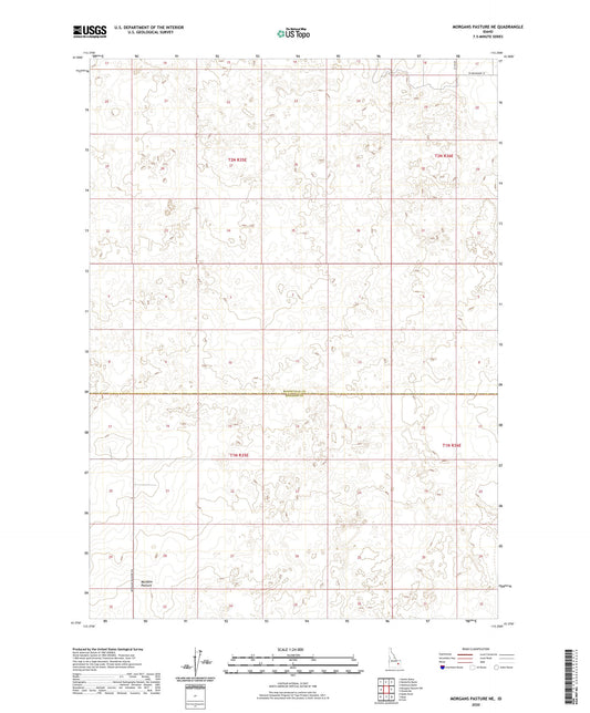 Morgans Pasture NE Idaho US Topo Map Image