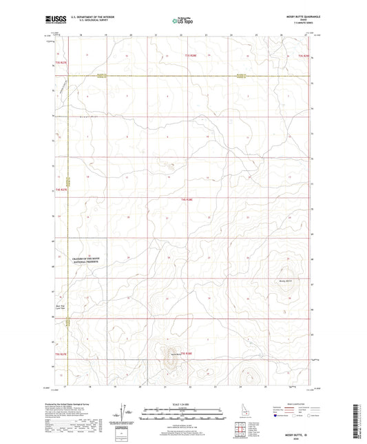 Mosby Butte Idaho US Topo Map Image