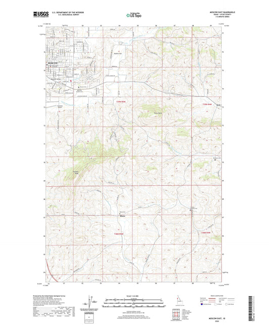 Moscow East Idaho US Topo Map Image