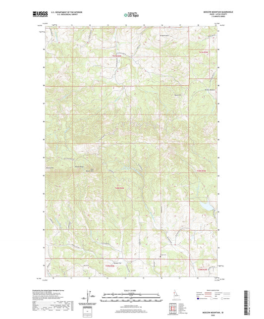 Moscow Mountain Idaho US Topo Map Image