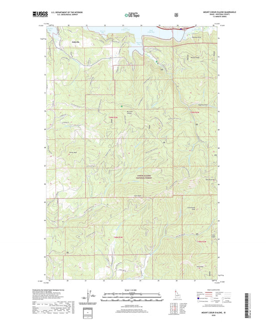Mount Coeur D'Alene Idaho US Topo Map Image