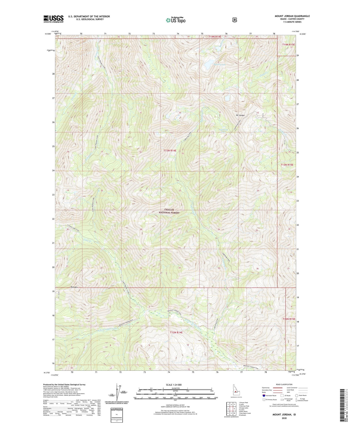 Mount Jordan Idaho US Topo Map Image