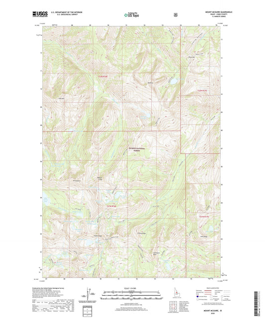 Mount McGuire Idaho US Topo Map Image
