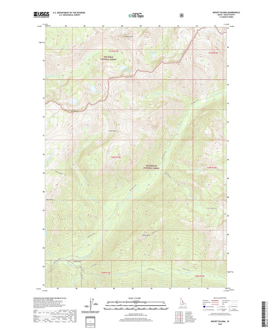 Mount Paloma Idaho US Topo Map Image