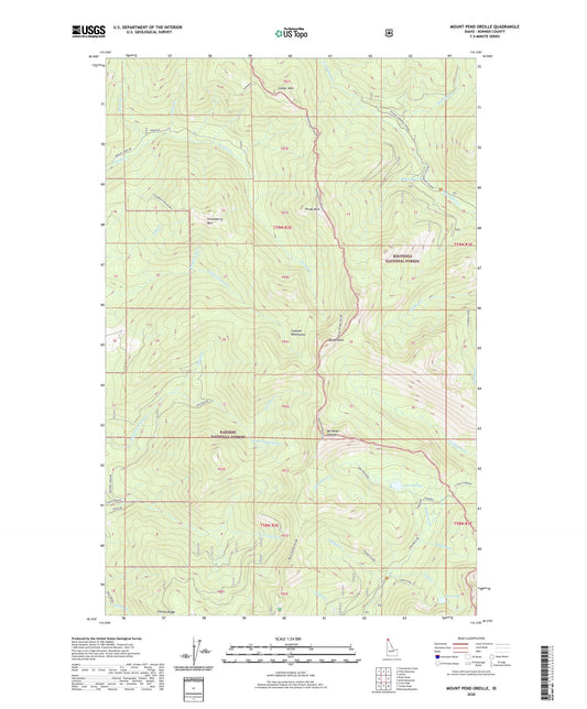 Mount Pend Oreille Idaho US Topo Map Image