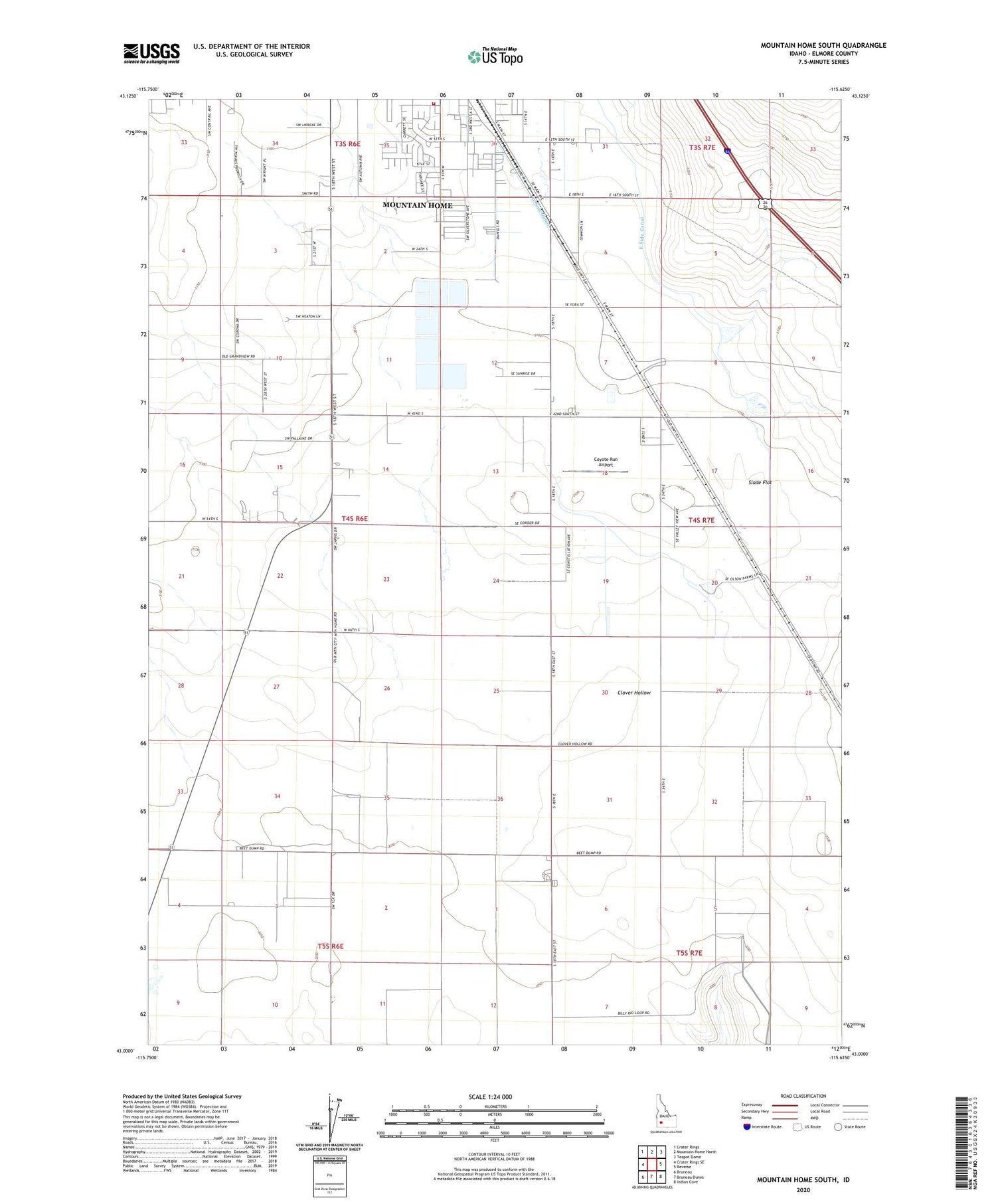 Mountain Home South Idaho US Topo Map Image