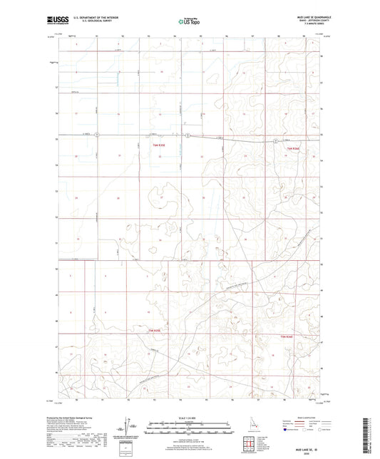 Mud Lake SE Idaho US Topo Map Image