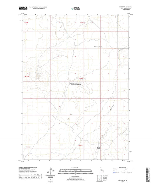 Mule Butte Idaho US Topo Map Image