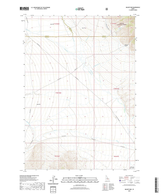 Mulkey Bar Idaho US Topo Map Image