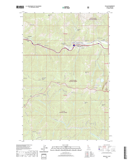 Mullan Idaho US Topo Map Image