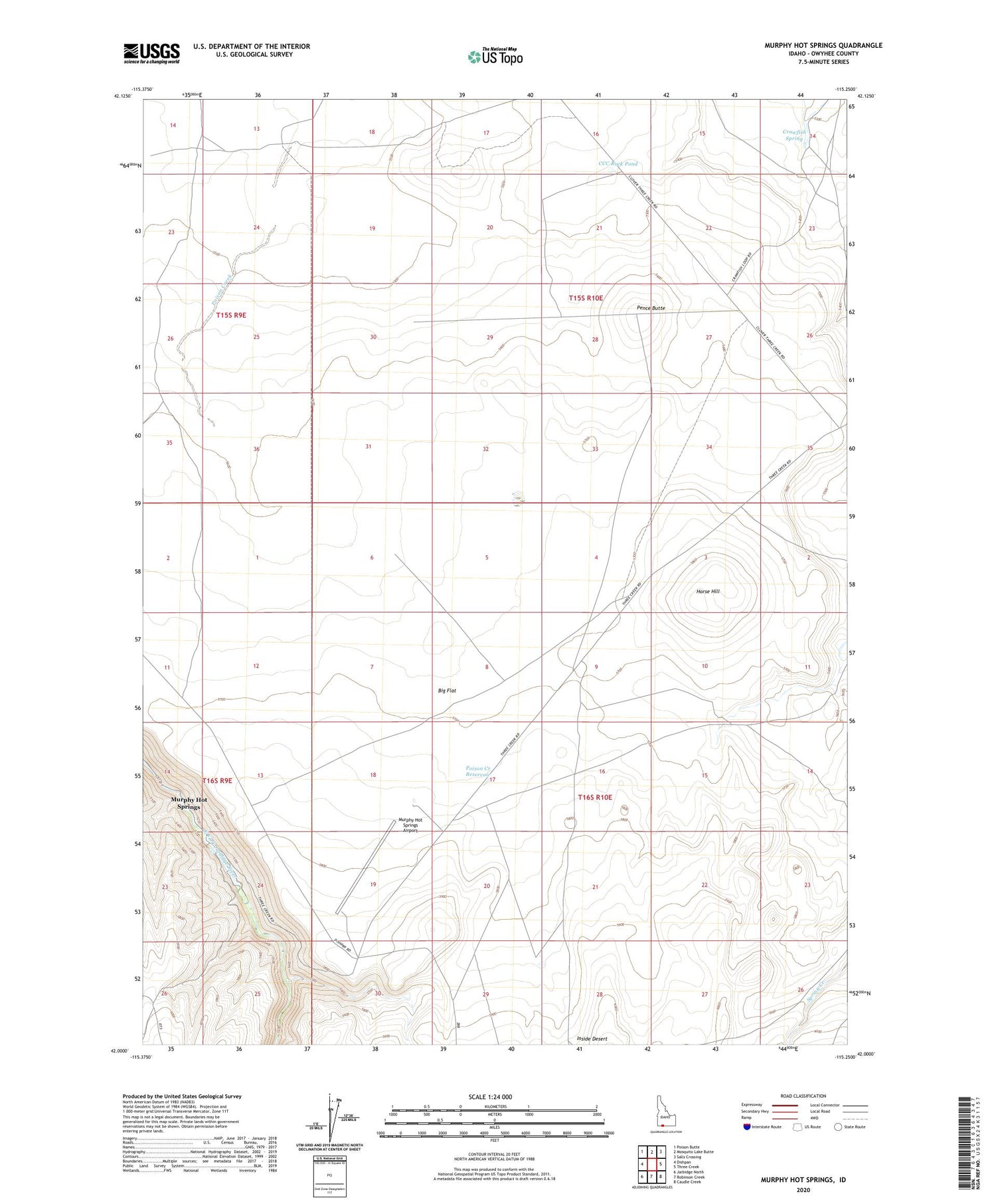 Murphy Hot Springs Idaho US Topo Map Image