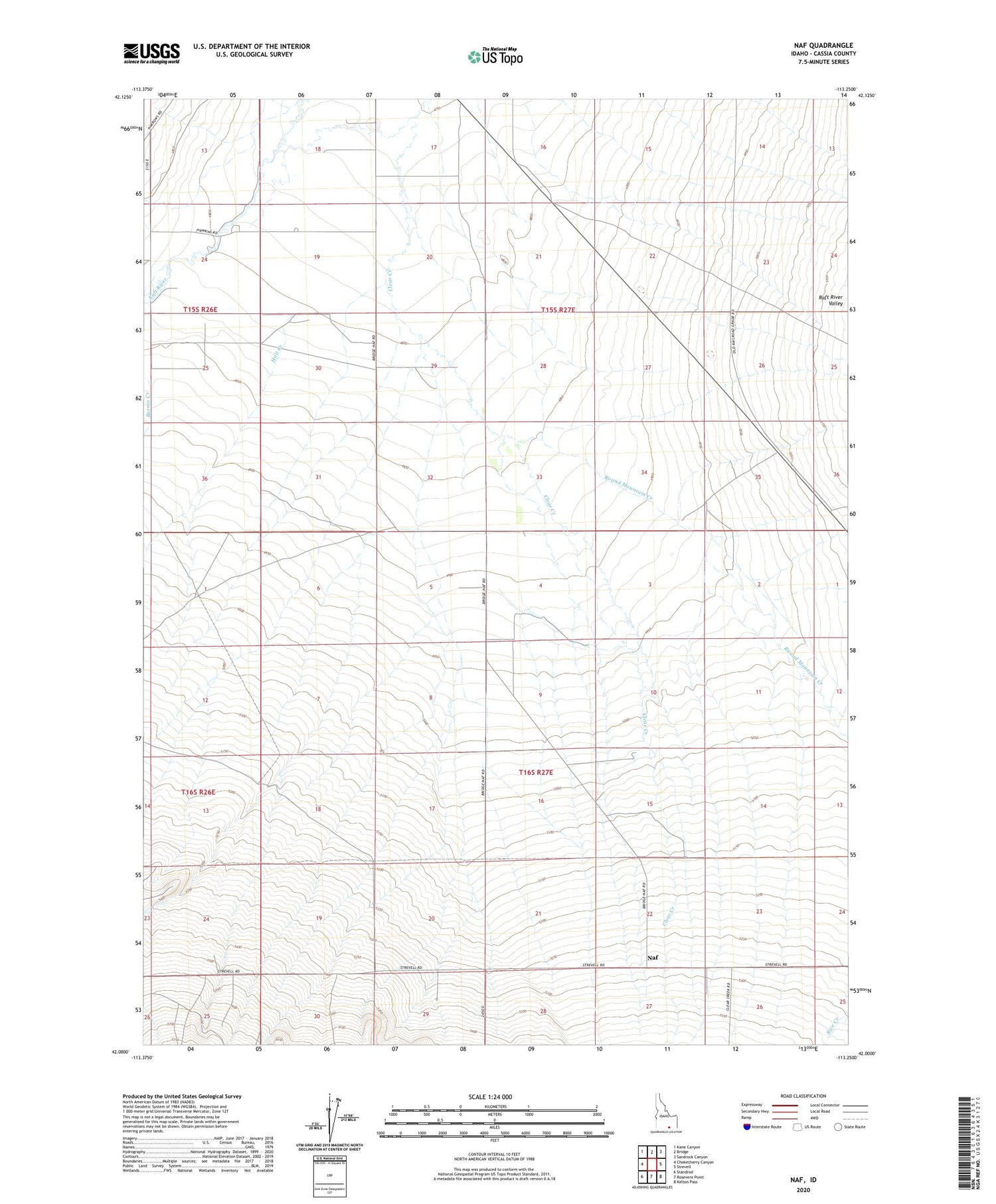 Naf Idaho US Topo Map Image