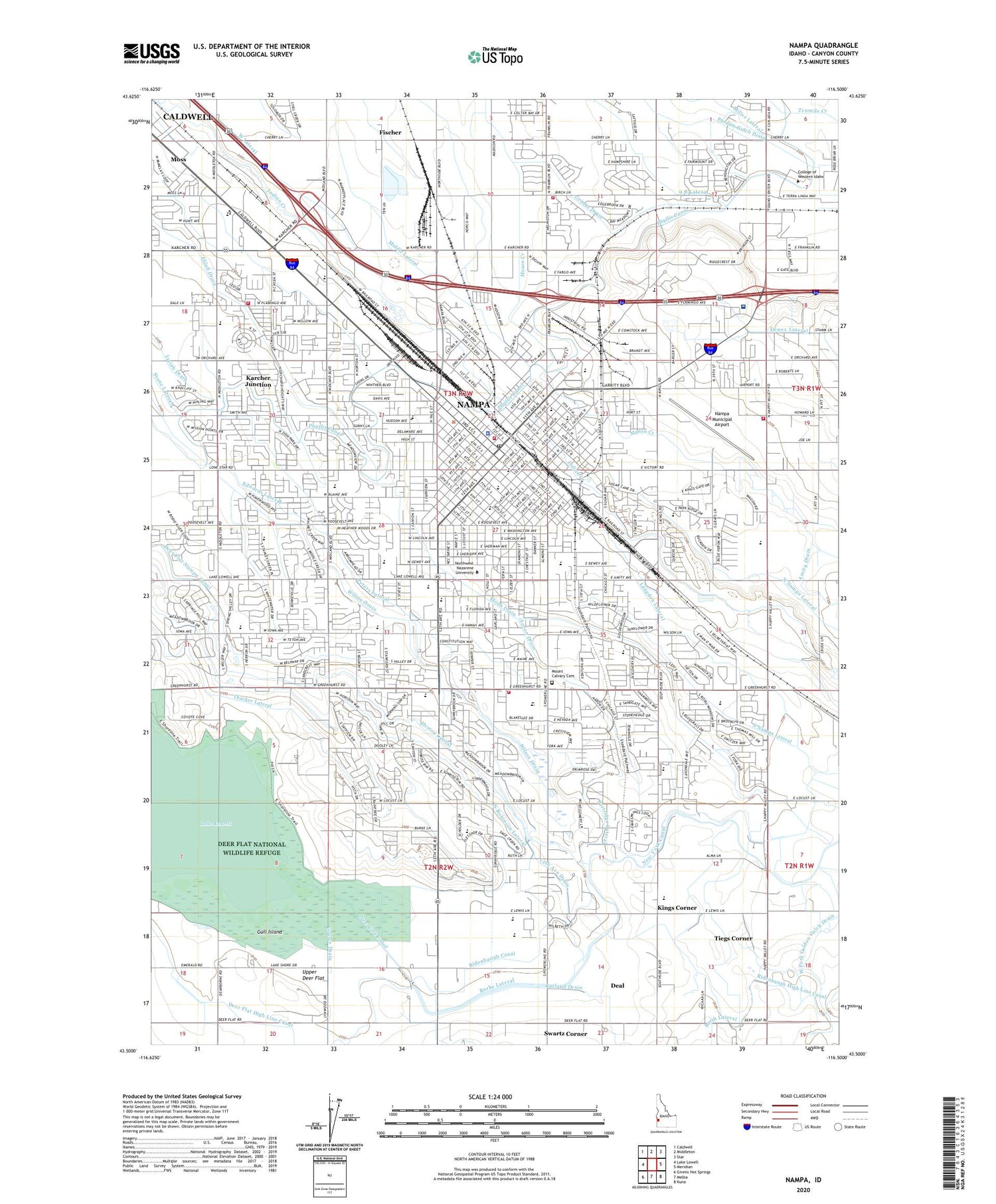 Nampa Idaho US Topo Map Image