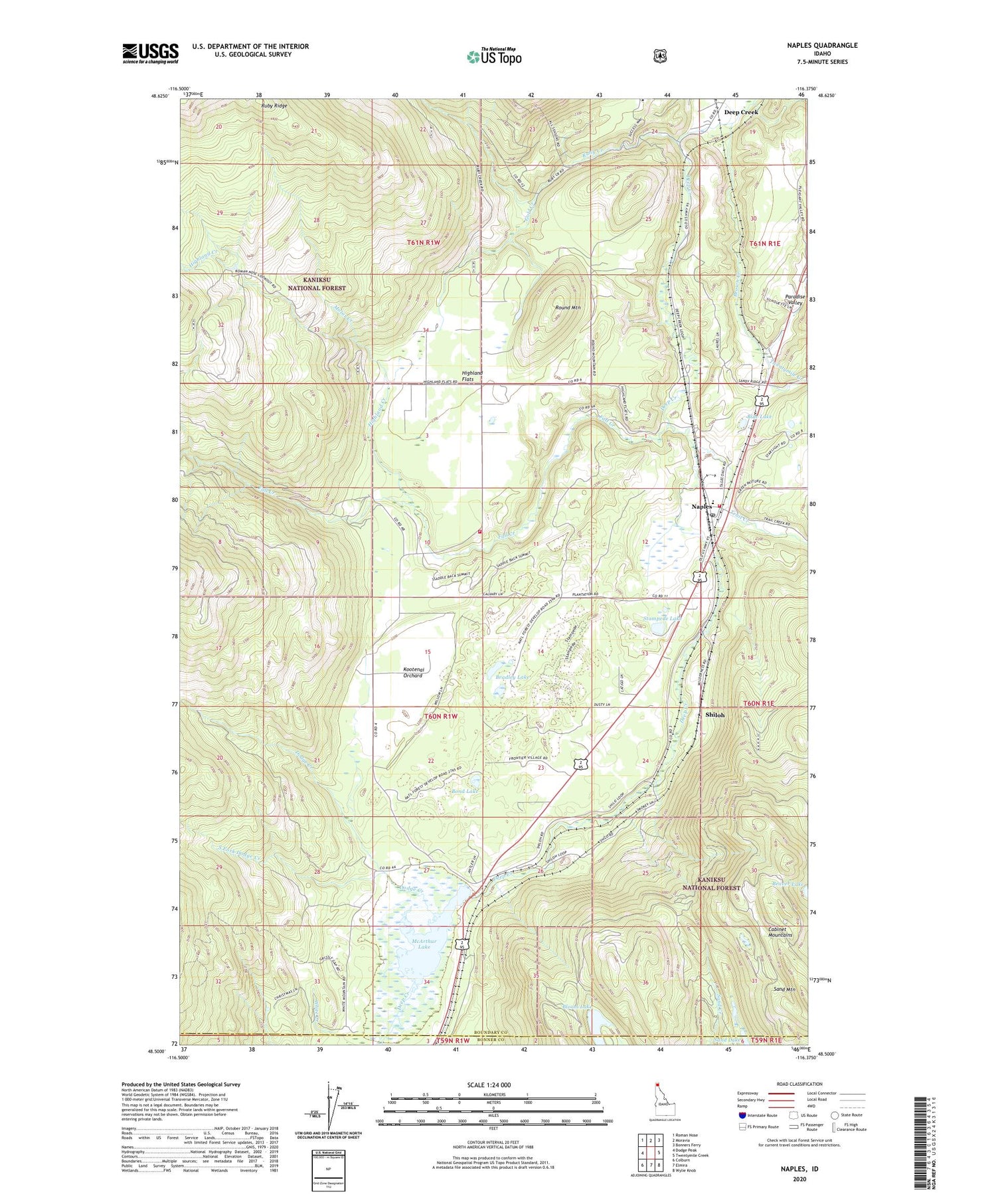 Naples Idaho US Topo Map Image
